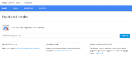 Google PageSpeed insights screenshot